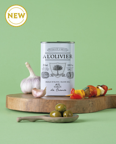 huile d'olive aromatique à l'ail de france