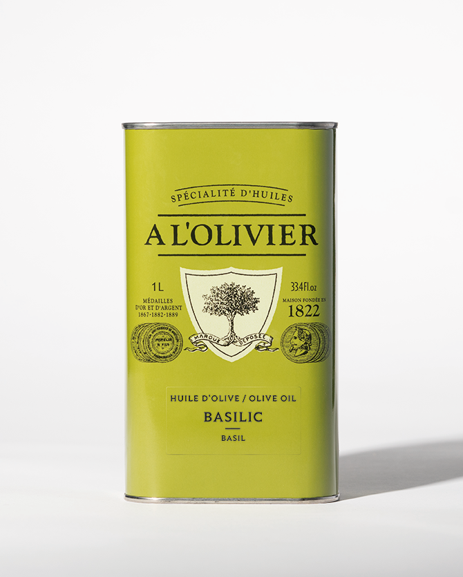 huile d'olive infusée au basilic